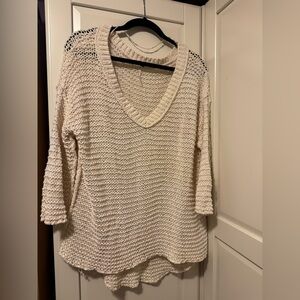 Free People Cream Knit Sweater